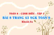 Bài 8 trang 43 SGK Toán 8 tập 1 Cánh Diều